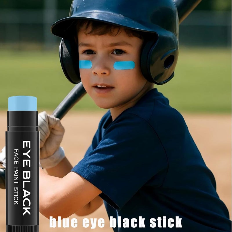 Wismee Light Blue Eye Black Stick, 3pcs Anti-Glare Under Eye Sports Grease Stick for Baseball Softball Soccer Lacrosse Hockey Athletes Sports Training, Water-Proof Eye Black Stick for Athletes - Image 2